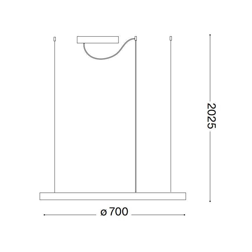 Ideal Lux - LED Stmívatelný lustr na lanku ORACLE SLIM LED/40W/230V 4000K pr. 70 cm CRI 90 černá