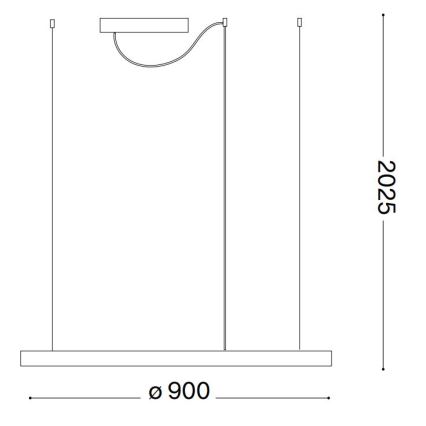 Ideal Lux - LED Stmívatelný lustr na lanku ORACLE SLIM LED/42W/230V 4000K pr. 90 cm CRI 90 bílá