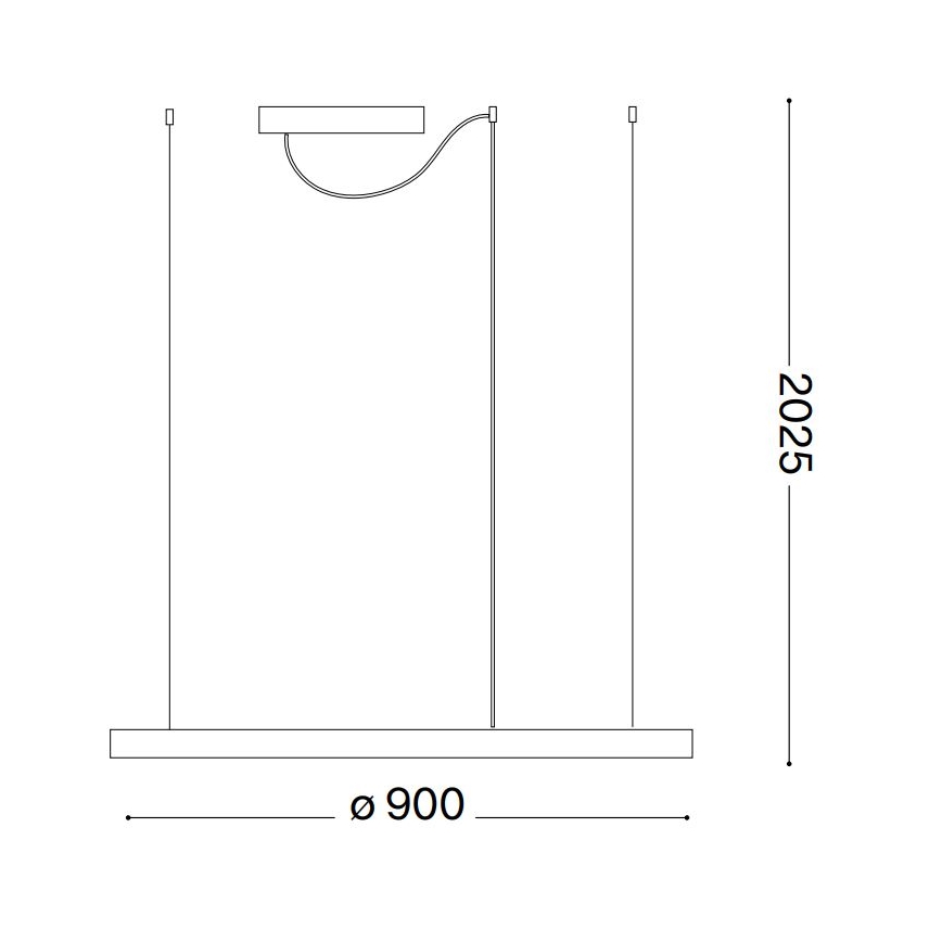 Ideal Lux - LED Stmívatelný lustr na lanku ORACLE SLIM LED/42W/230V 4000K pr. 90 cm CRI 90 bílá