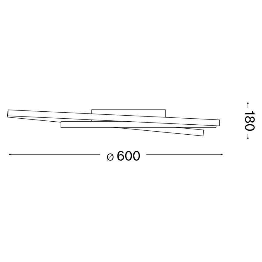 Ideal Lux - LED Stmívatelné stropní svítidlo OZ LED/48W/230V pr. 60 cm CRI 90 černá