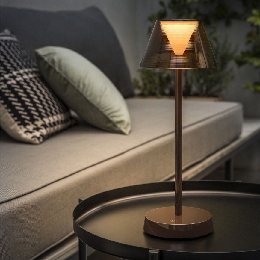 Ideal Lux - LED Stmívatelná dotyková lampa LOLITA LED/2,8W/5V 2200 mAh IP54 hnědá