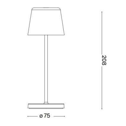 Ideal Lux - LED Stmívatelná dotyková venkovní stolní lampa CUTE LED/2,5W/3,7V USB 2200-2700K IP65 černá