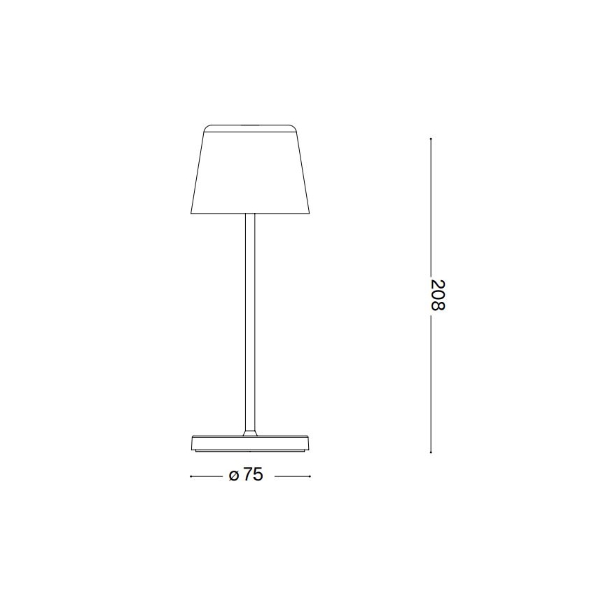 Ideal Lux - LED Stmívatelná dotyková venkovní stolní lampa CUTE LED/2,5W/3,7V USB 2200-2700K IP65 černá