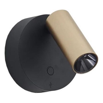 Ideal Lux - LED Stmívatelné dotykové nástěnné bodové svítidlo ELF LED/3W/230V CRI 95 zlatá/černá