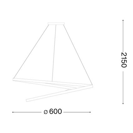 Ideal Lux - LED Stmívatelný lustr na lanku OZ LED/48W/230V pr. 60 cm CRI 90 černá