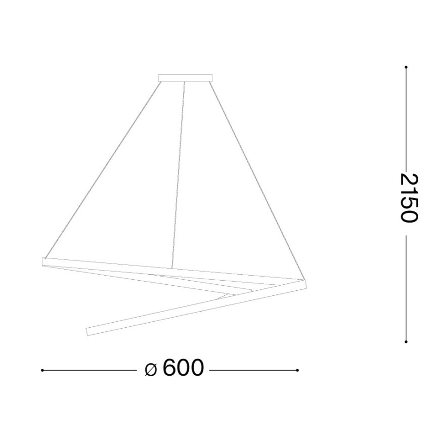 Ideal Lux - LED Stmívatelný lustr na lanku OZ LED/48W/230V pr. 60 cm CRI 90 zlatá
