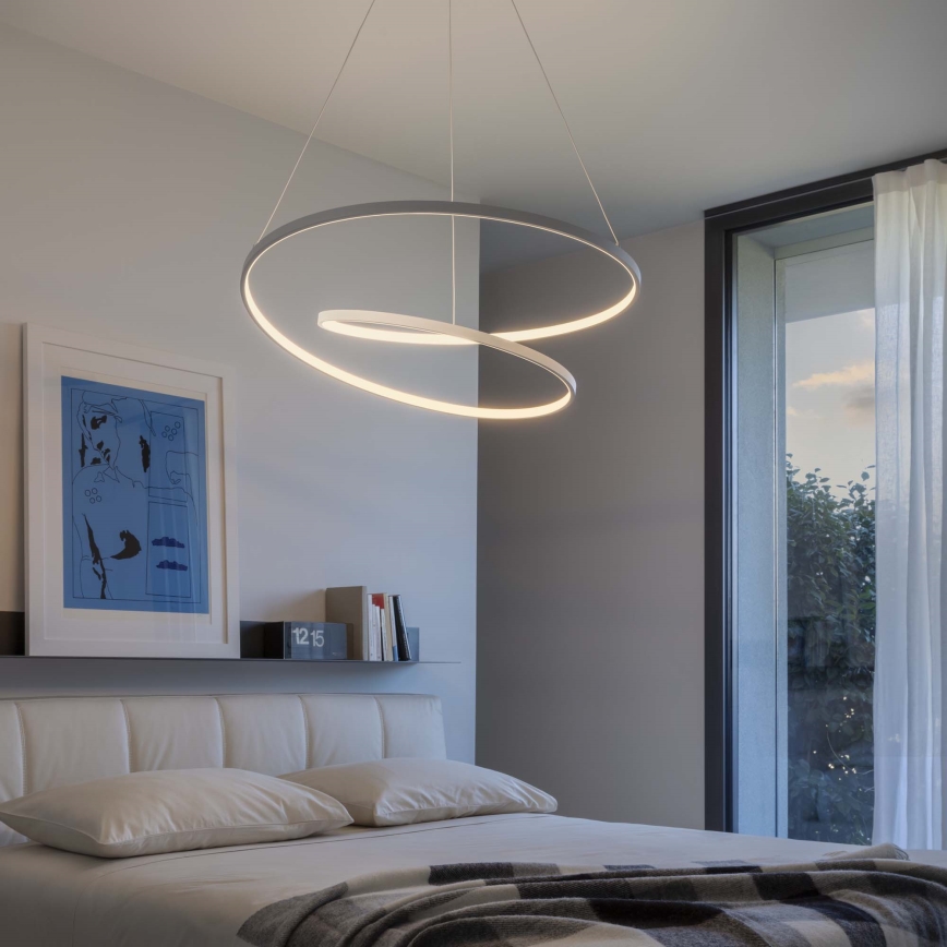 Ideal Lux - LED Stmívatelný lustr na lanku OZ LED/55W/230V pr. 80 cm CRI 90 bílá