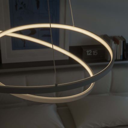 Ideal Lux - LED Stmívatelný lustr na lanku OZ LED/55W/230V pr. 80 cm CRI 90 bílá