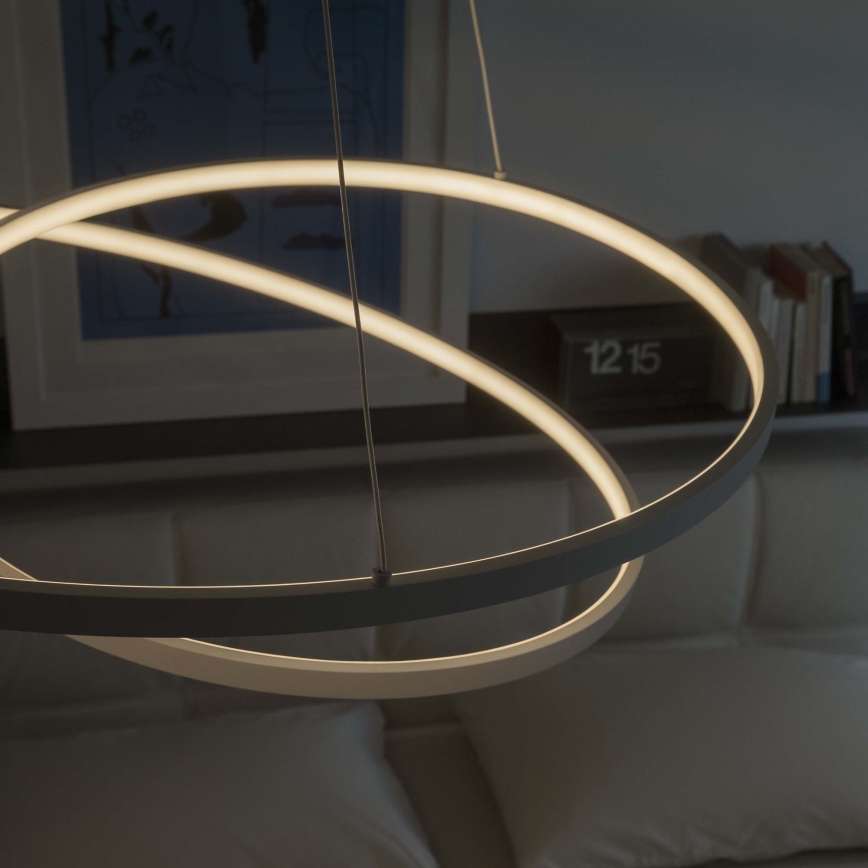 Ideal Lux - LED Stmívatelný lustr na lanku OZ LED/55W/230V pr. 80 cm CRI 90 bílá