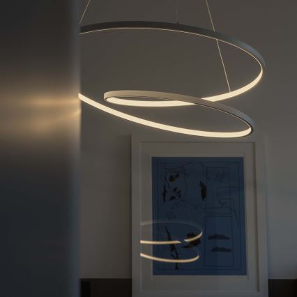 Ideal Lux - LED Stmívatelný lustr na lanku OZ LED/55W/230V pr. 80 cm CRI 90 bílá