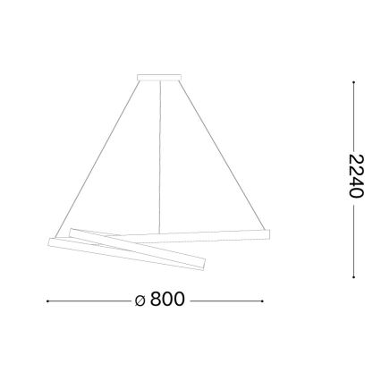 Ideal Lux - LED Stmívatelný lustr na lanku OZ LED/55W/230V pr. 80 cm CRI 90 černá