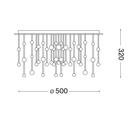 Ideal Lux - LED Stmívatelný přisazený lustr ARMONY LED/48W/230V CRI 90 pr. 50 cm bílá