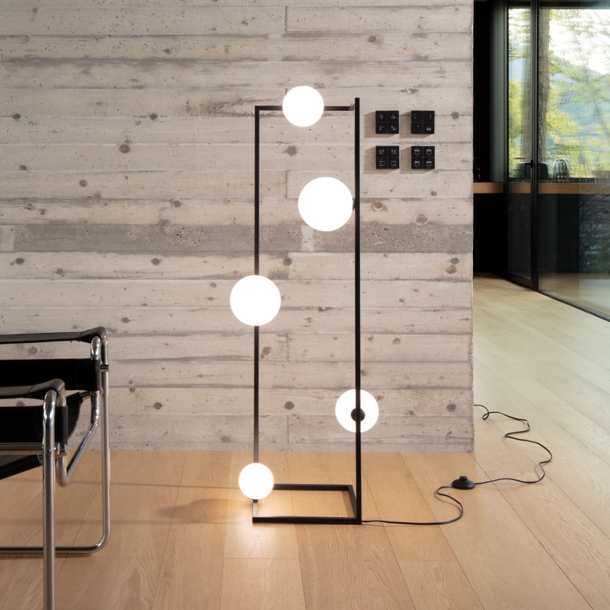 Ideal Lux - LED Stojací lampa ANGOLO 5xG9/3W/230V černá