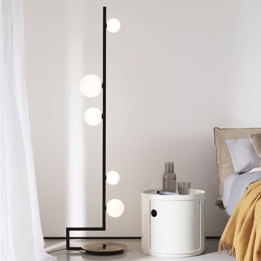 Ideal Lux - LED Stojací lampa BIRDS 5xG9/3W/230V černá/zlatá