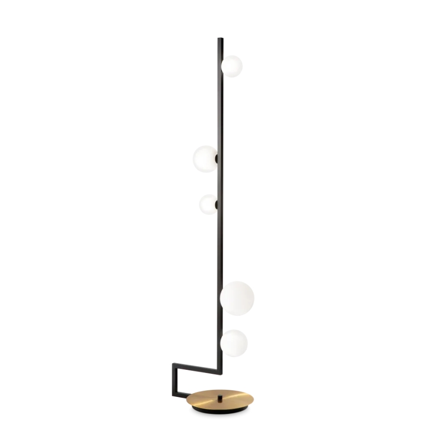 Ideal Lux - LED Stojací lampa BIRDS 5xG9/3W/230V černá/zlatá