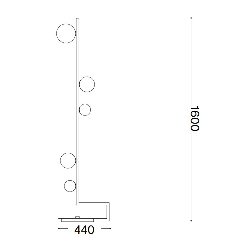 Ideal Lux - LED Stojací lampa BIRDS 5xG9/3W/230V černá/zlatá