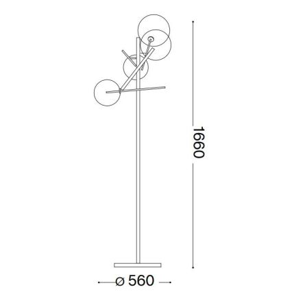 Ideal Lux - LED Stojací lampa EQUINOXE 4xG4/2W/230V lesklý chrom/čirá