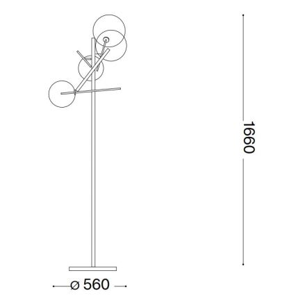 Ideal Lux - LED Stojací lampa EQUINOXE 4xG4/2W/230V lesklý chrom/kouřová