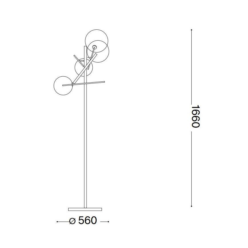 Ideal Lux - LED Stojací lampa EQUINOXE 4xG4/2W/230V mosaz/kouřová