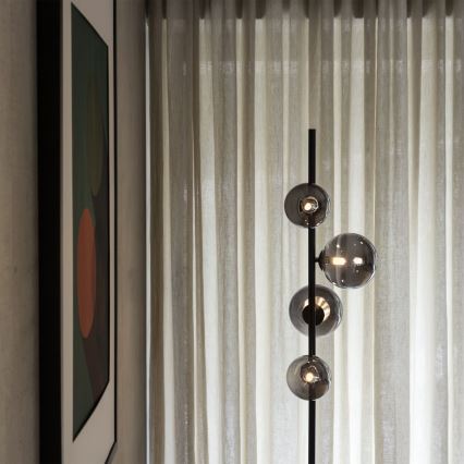 Ideal Lux - LED Stojací lampa PERLAGE 4xG9/3W/230V černá/kouřová