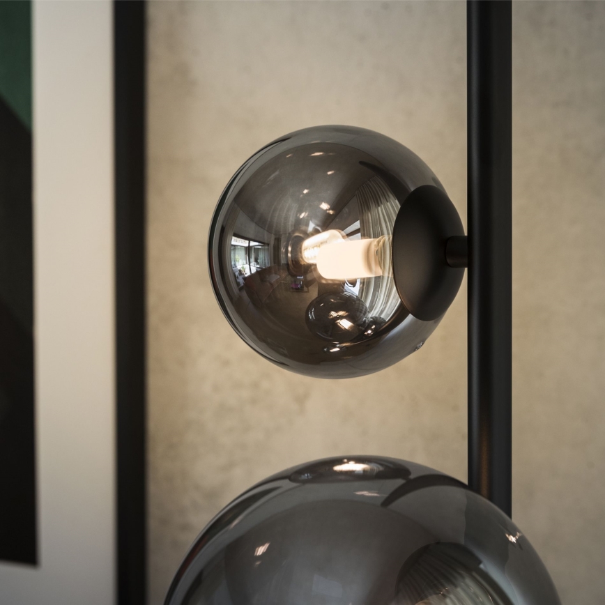 Ideal Lux - LED Stojací lampa PERLAGE 4xG9/3W/230V černá/kouřová