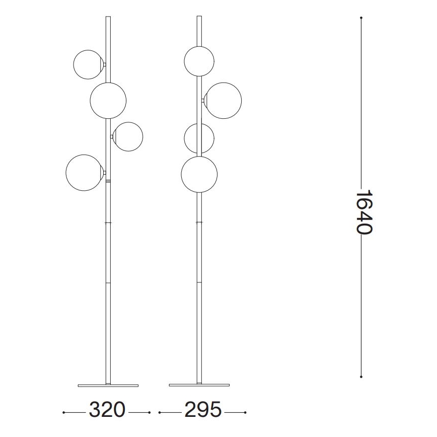 Ideal Lux - LED Stojací lampa PERLAGE 4xG9/3W/230V černá/kouřová