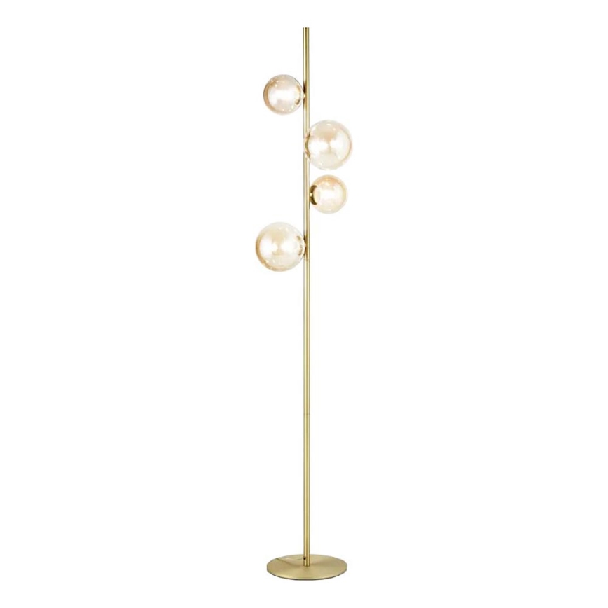 Ideal Lux - LED Stojací lampa PERLAGE 4xG9/3W/230V zlatá/kouřová