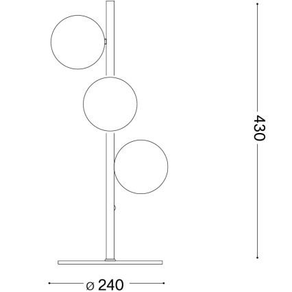 Ideal Lux - LED Stolní lampa PERLAGE 3xG9/3W/230V černá/kouřová černá