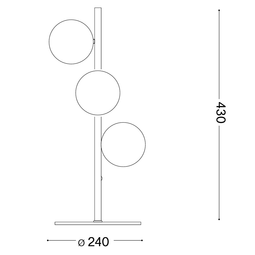 Ideal Lux - LED Stolní lampa PERLAGE 3xG9/3W/230V černá/kouřová černá