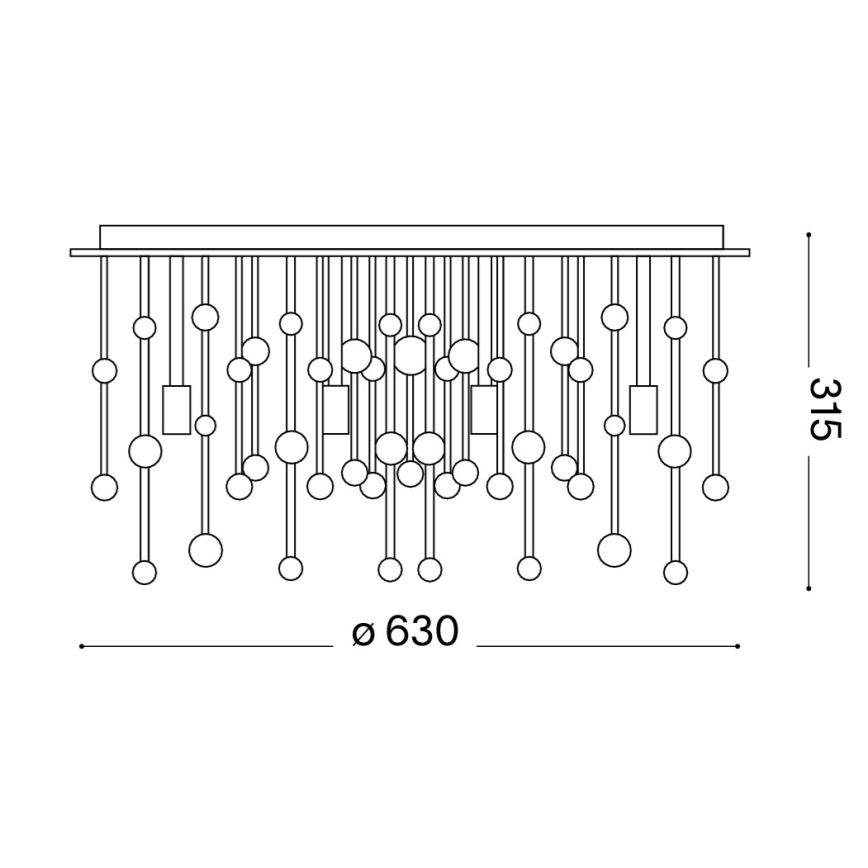Ideal Lux - LED Stropní svítidlo 12xG9/3W/230V pr. 63 cm lesklý chrom