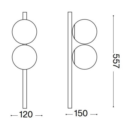 Ideal Lux - LED Stropní svítidlo BINOMIO 2xG9/3W/230V zlatá