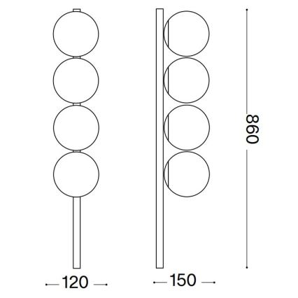 Ideal Lux - LED Stropní svítidlo BINOMIO 4xG9/3W/230V černá