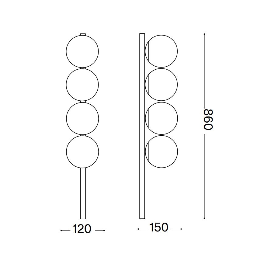 Ideal Lux - LED Stropní svítidlo BINOMIO 4xG9/3W/230V zlatá