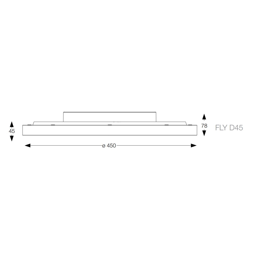 Ideal Lux - LED Stropní svítidlo FLY LED/26W/230V 2700K pr. 45 cm CRI 90 IP40 černá