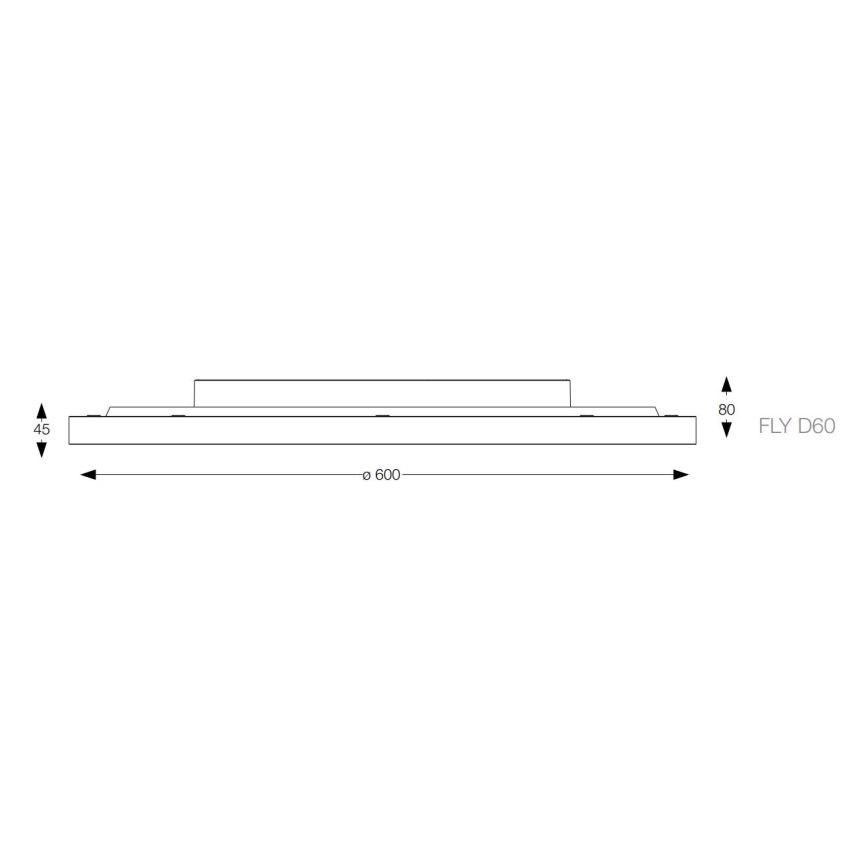 Ideal Lux - LED Stropní svítidlo FLY LED/53W/230V 2700K pr. 60 cm CRI 90 IP40 černá