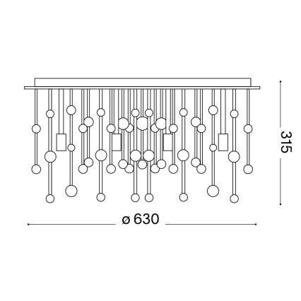Ideal Lux - LED Stropní svítidlo NEVE 12xG9/3W/230V pr. 63 cm lesklý chrom