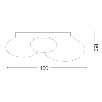 Ideal Lux - LED Stropní svítidlo NINFEA 3xGX53/9W/230V zlatá