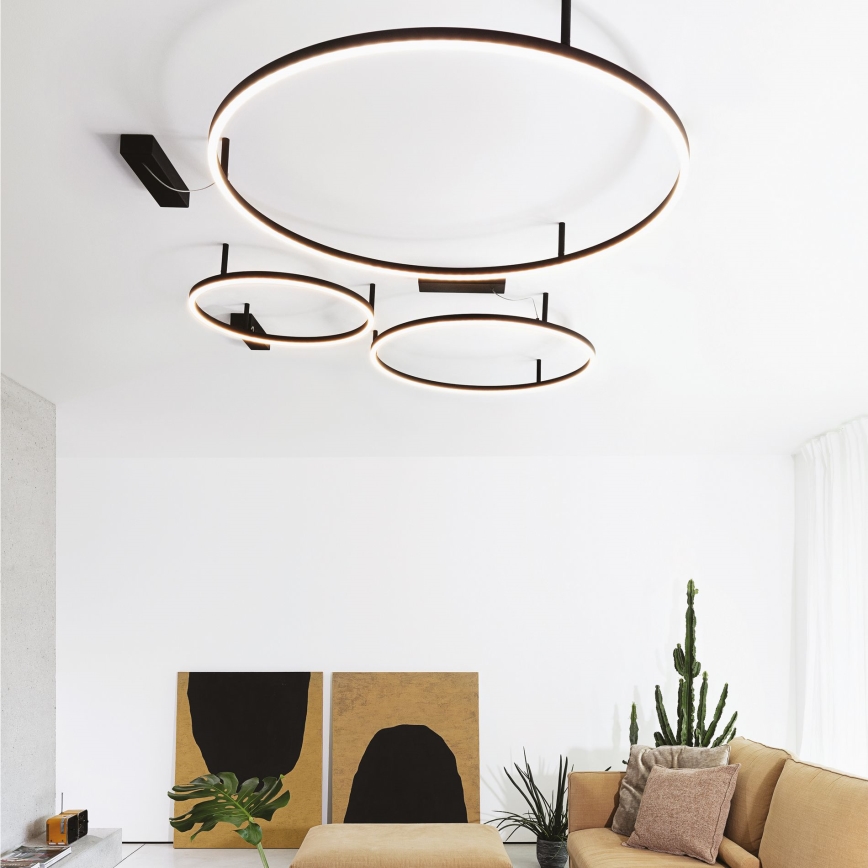 Ideal Lux - LED Stropní svítidlo ORACLE SLIM LED/53W/230V 4000K CRI 90 pr. 90 cm černá