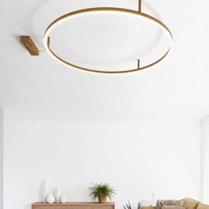 Ideal Lux - LED Stropní svítidlo ORACLE SLIM LED/53W/230V 4000K CRI 90 pr. 90 cm zlatá