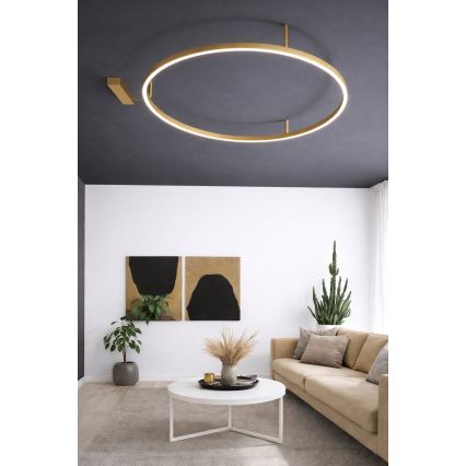 Ideal Lux - LED Stropní svítidlo ORACLE SLIM LED/53W/230V 3000K CRI 90 pr. 90 cm zlatá