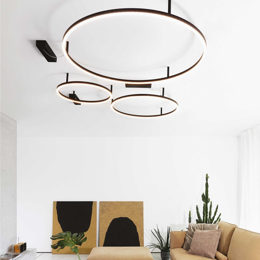 Ideal Lux - LED Stropní svítidlo ORACLE SLIM LED/55W/230V 3000K pr. 90 cm černá