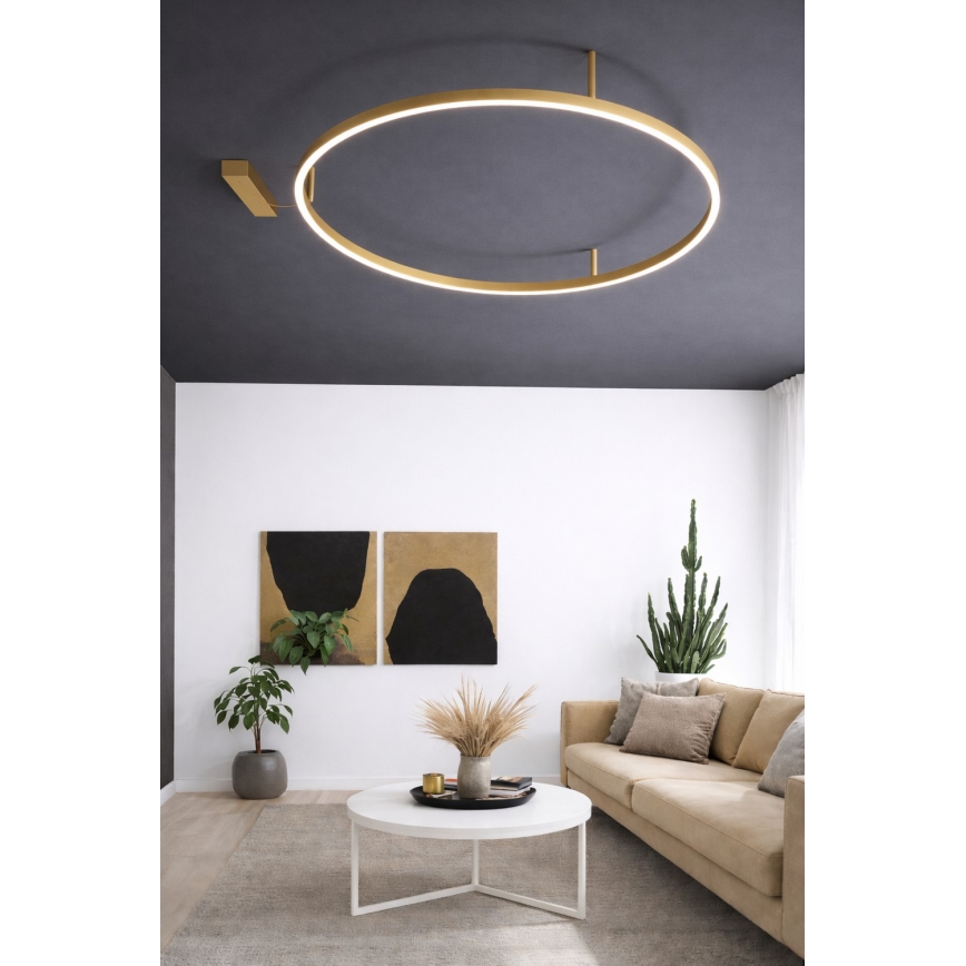 Ideal Lux - LED Stropní svítidlo ORACLE SLIM LED/81W/230V 3000K CRI 90 pr. 150 cm zlatá