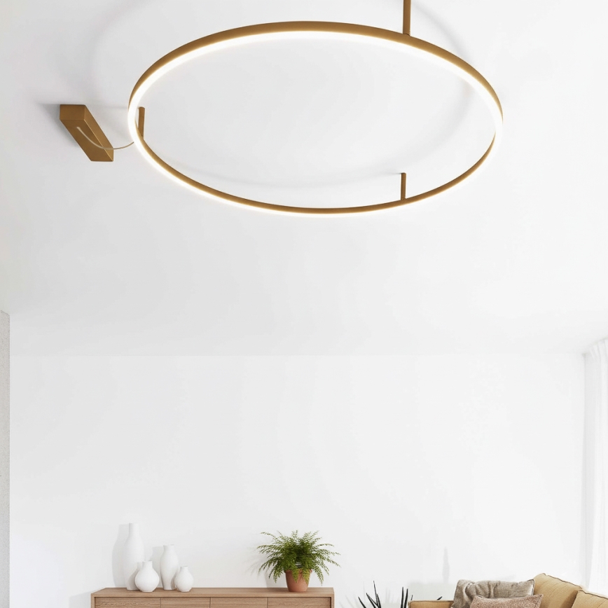 Ideal Lux - LED Stropní svítidlo ORACLE SLIM LED/81W/230V 3000K CRI 90 pr. 150 cm zlatá