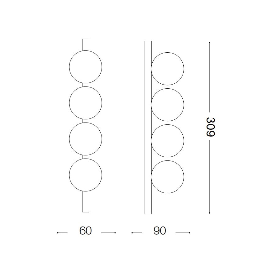 Ideal Lux - LED Stropní svítidlo PING PONG 4xLED/3W/230V CRI 90 mosaz