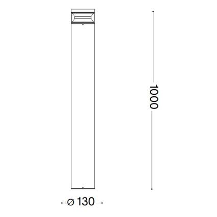 Ideal Lux - LED Venkovní lampa BOEING LED/14W/230V 100 cm CRI 90 IP65 černá