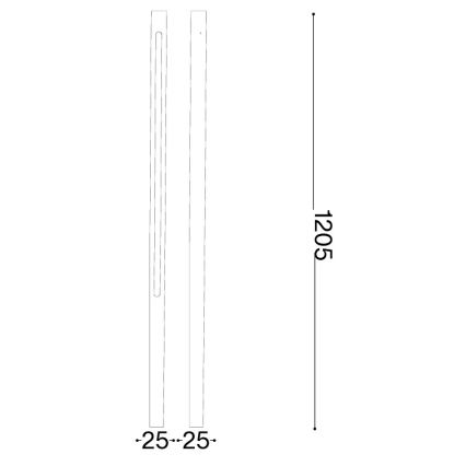 Ideal Lux - LED Venkovní lampa JEDI LED/19W/230V 120 cm CRI 90 IP65 antracit