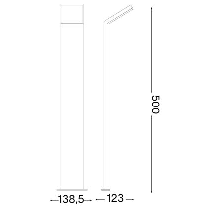 Ideal Lux - LED Venkovní lampa STYLE LED/8,5W/230V 3000K 50 cm CRI 90 IP54 hnědá