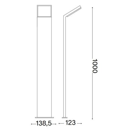 Ideal Lux- LED Venkovní lampa STYLE LED/8,5W/230V 4000K 100 cm CRI 90 IP54 černá