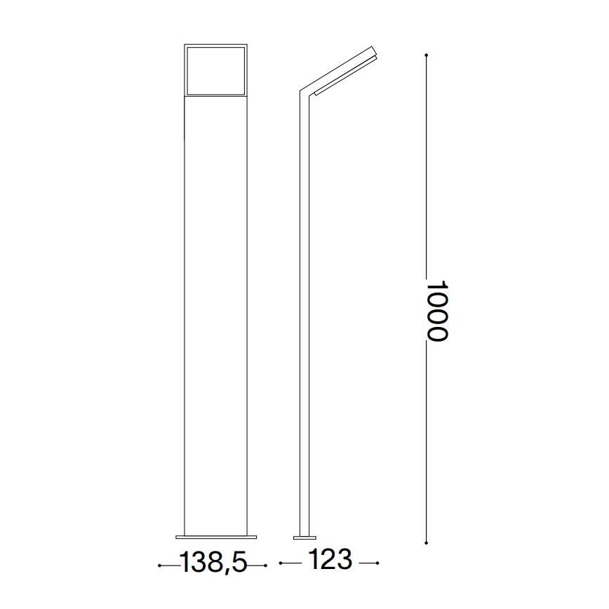 Ideal Lux- LED Venkovní lampa STYLE LED/8,5W/230V 4000K 100 cm CRI 90 IP54 černá