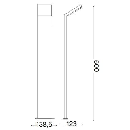 Ideal Lux - LED Venkovní lampa STYLE LED/8,5W/230V 4000K 50 cm CRI 90 IP54 černá